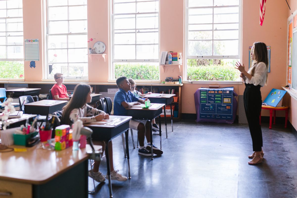 Students listening attentively to their teacher